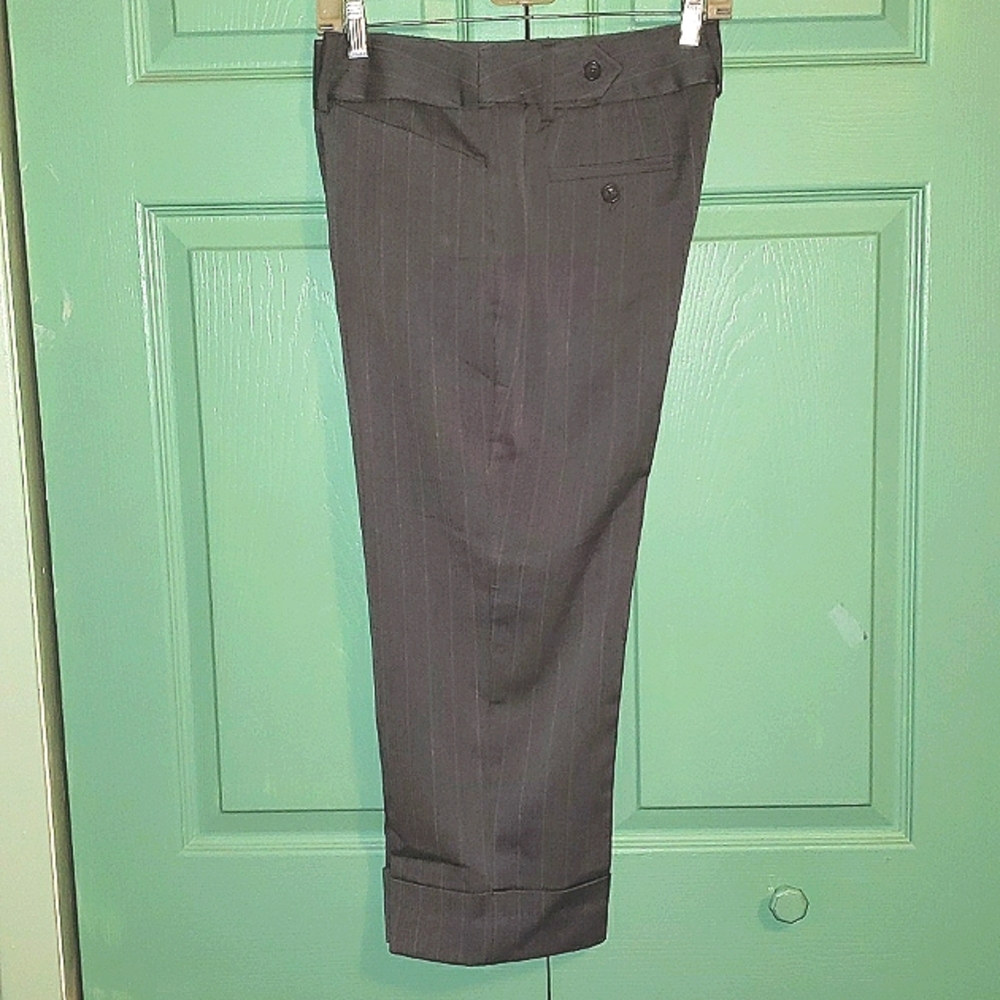 Apt. 9 Ava - Gray Pinstripe Cropped Pants (Size 10)
